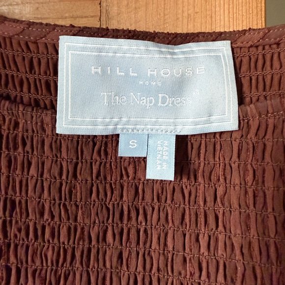 SOLD-NFS Hill House The Cosima Nap Dress Small Chocolate Seersucker Smocked - Picture 8 of 9